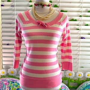 Lauren Ralph Lauren pink & white striped top
